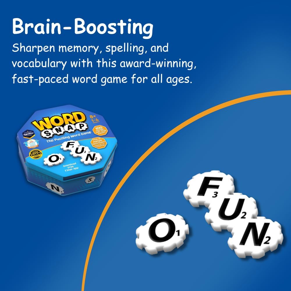 Word Strategy Game, Word Puzzle for Adults, Family, and Kids, Fun Game for Ages 8+, Travel Size, 1-4 Players