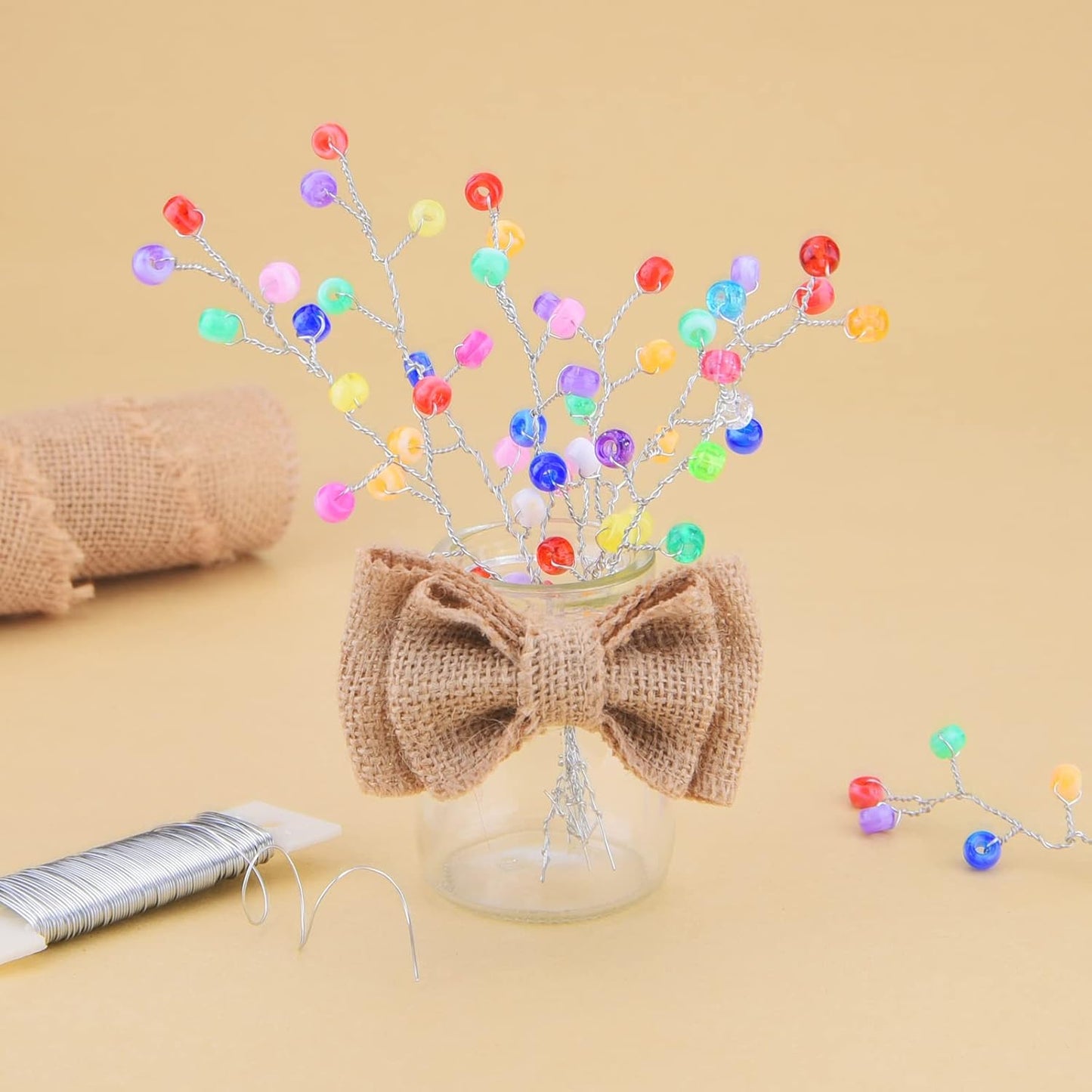 Hapeper 22 Gauge Floral Flexible Wire for Christmas Wreath Tree, Flower Arrangements, 3 Pack 114 Yards (Silver)