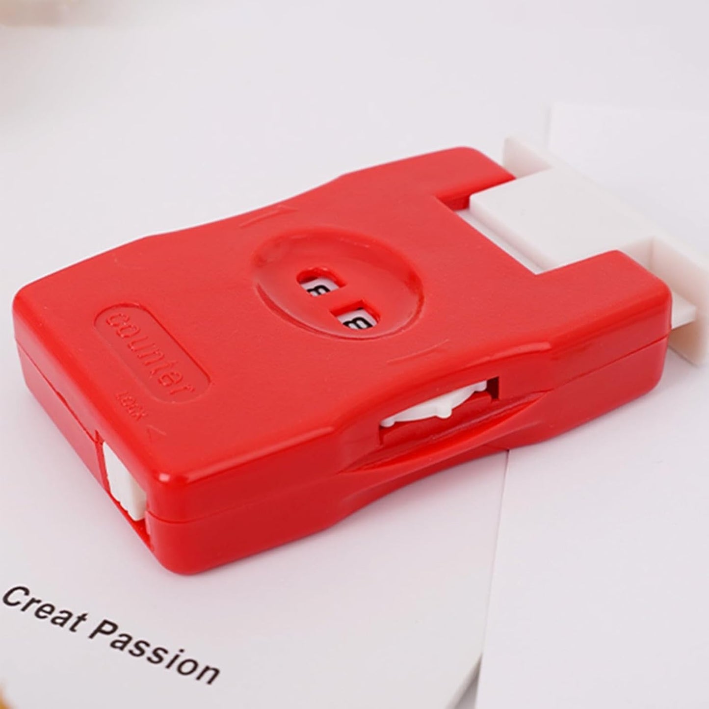 RUIAN Knitting Counter Stitch Needle Marking Tool Mini Crochet Stitch Counter Knitting Stitch Counter Plastic Knit Stitch Counter (2Pcs,Red)