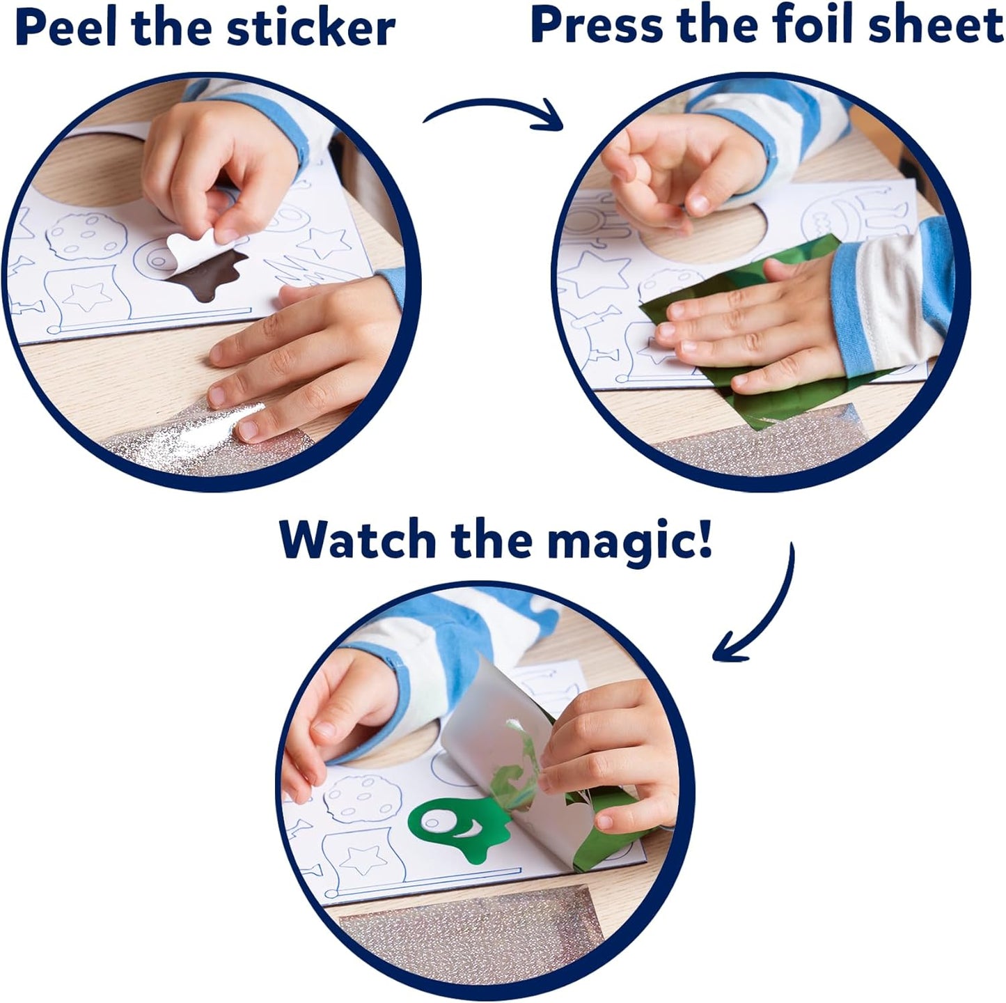 Skillmatics Foil Fun - Space, No Mess Art for Kids, Craft Kits & Supplies, DIY Creative Activity, Travel Toys, Gifts for Boys & Girls Ages 4, 5, 6, 7, 8, 9