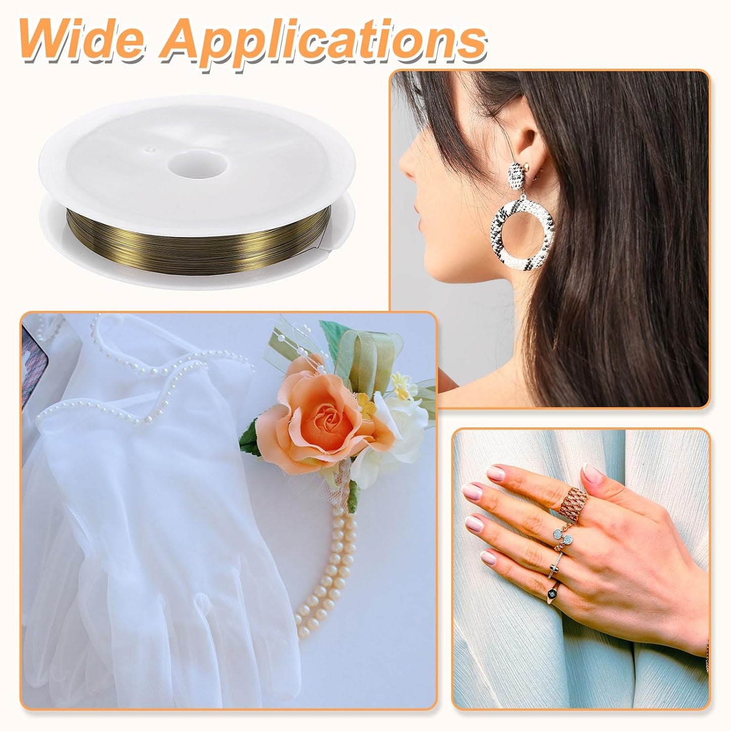 HARFINGTON 82ft Jewelry Wire, 32 Gauge (0.2mm) Brass Craft Soft Metal Tarnish Resistant Copper Beading Wire for Jewelry Making Supplies Crafting, Ancient Blue