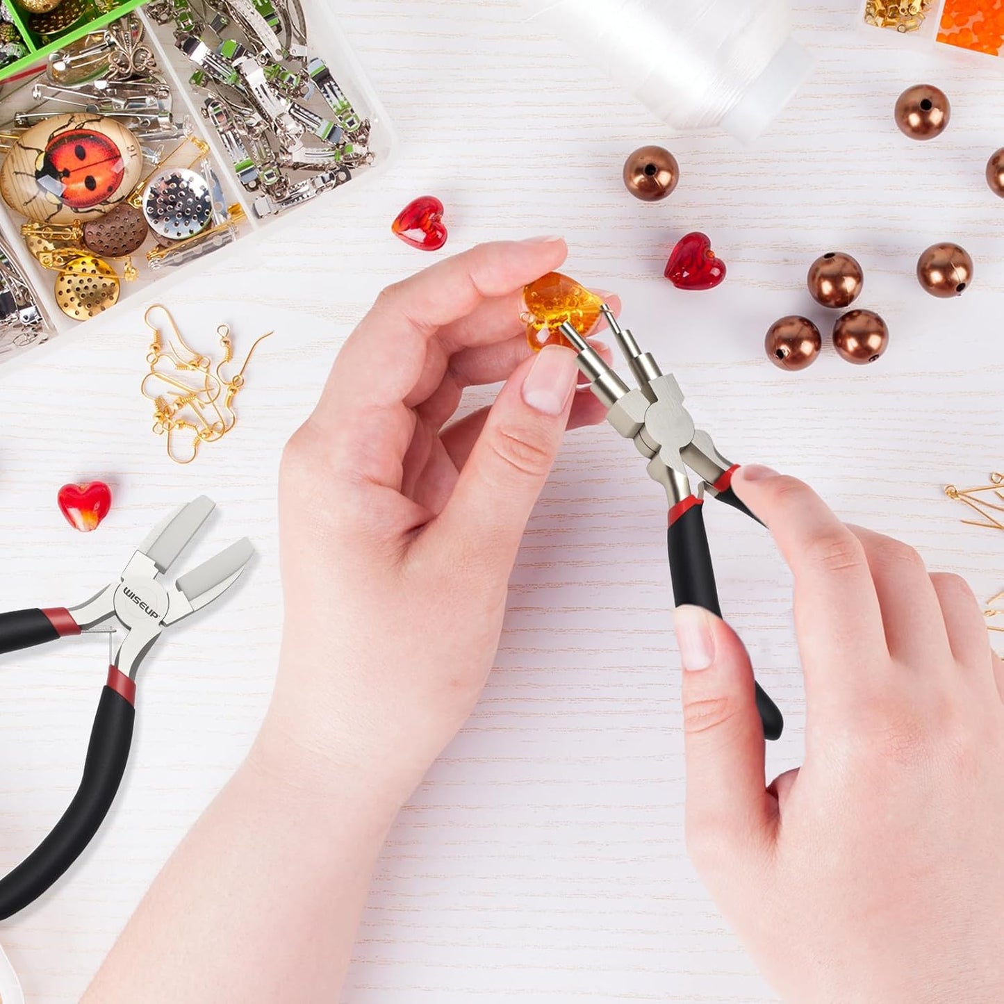 WISEUP Jewelry Pliers Set - 6 in 1 Bail Making Plier, Making Nylon Plier for Jewelry DIY Craft,Repair & Wire Wrapping,jewelry making tools