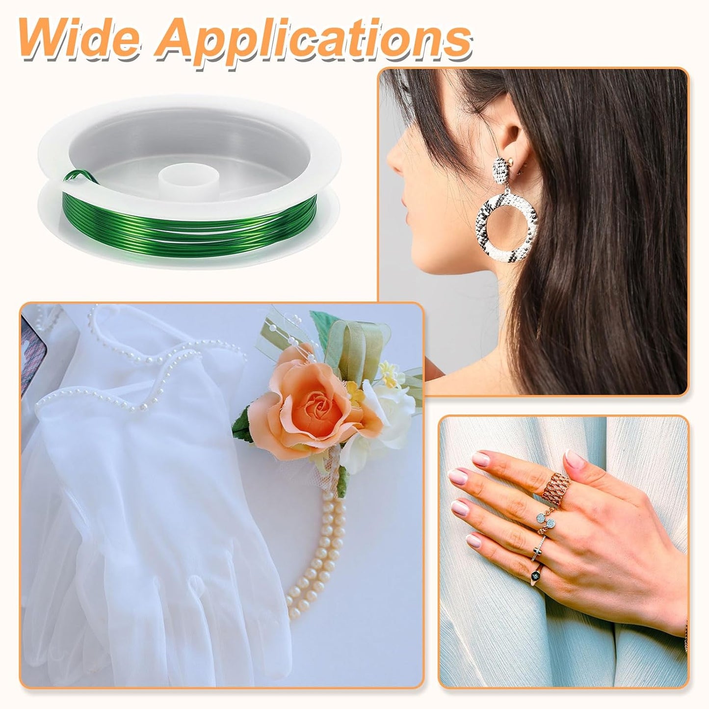 HARFINGTON 5ft Jewelry Wire, 18 Gauge (1mm) Brass Craft Soft Metal Tarnish Resistant Copper Beading Wire for Jewelry Making Supplies Crafting, Green