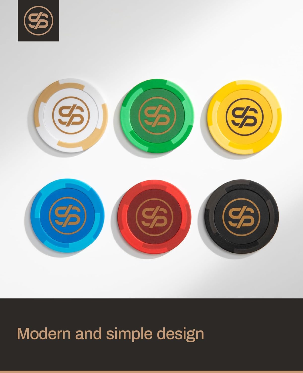 SLOWPLAY Godel Clay Poker Chips, 14 Grams Heavyweight Clay Composite, 40mm Large Chips in Bulk, Pack of 50 with Denomination of 50