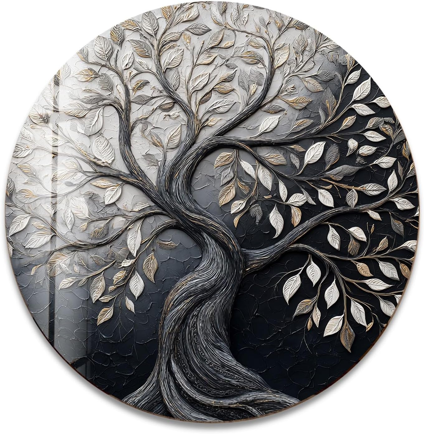 My Photostation.com 20''(50cm) Diameter Twilight Tree of Life Round Glass Wall Art Tempered Glass Printing Wall Decor Large Wall Art Wall Hangings