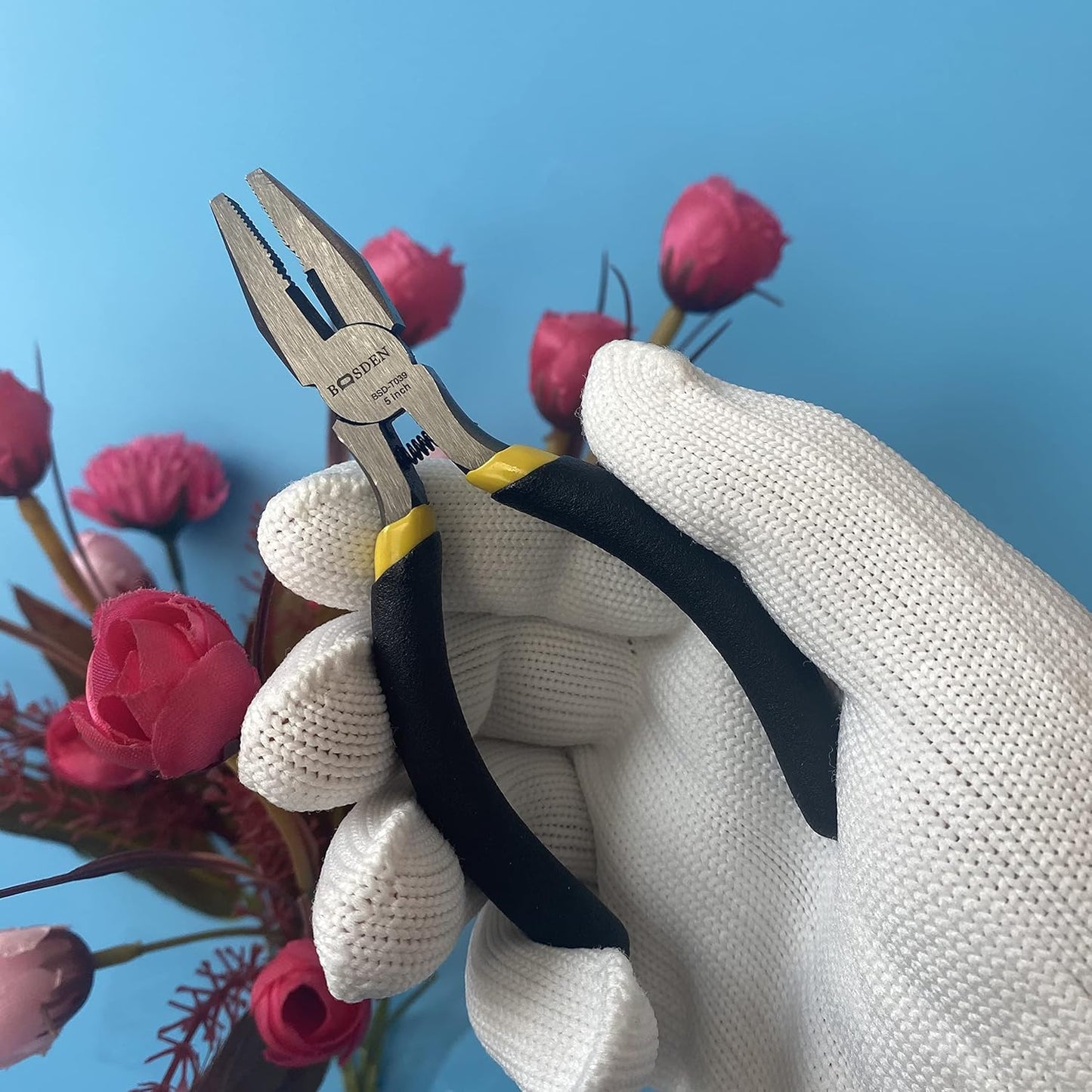 BOOSDEN Mini Lineman's Pliers, 5 Pack, 5 Inch High Leverage Cutting Pliers, Side Cutter for Electrician Work or Jewelry Making