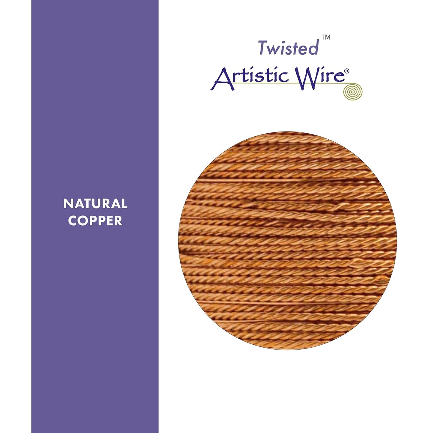 Artistic Wire, 20 Gauge / .81 mm Tarnish Resistant Colored Copper Craft Wire, Round Twist, Natural 8 yd / 7.31 m