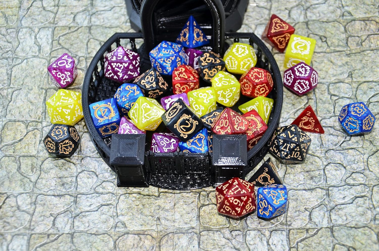 SmartDealsPro Retro Polyhedral Dice Sets with Pouches for D&D DND RPG MTG Dungeon and Dragons Table Board Roll Playing Games D4 D6 D8 D10 D% D12 D20