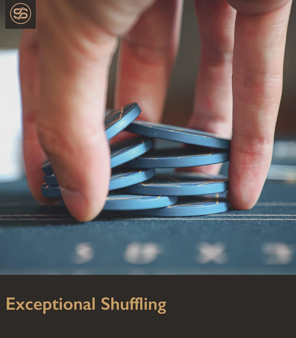 SLOWPLAY Nash Ceramic Poker Chips in Bulk, Casino Grade Ceramic 12-Gram Poker Chip for Texas Hold'em, 43mm Professional Chips Pack of 50 with Denomination of 5000