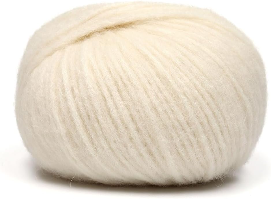 Pullu - Baby Alpaca Merino Wool Yarn Set of 3 Skeins (150 Grams) Worsted Weight - Sourced Directly from Peru - Heavenly Soft and Perfect for Knitting and Crocheting (Ivory)