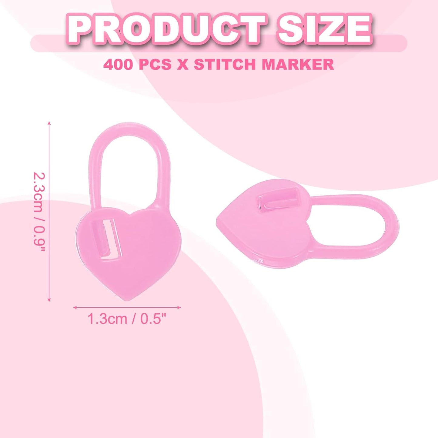 uxcell 400pcs Stitch Markers for Crocheting, Heart Shaped Crochet Marker Needle Clip Counter for Knitting Clothing Tag DIY Craft,Light Purple