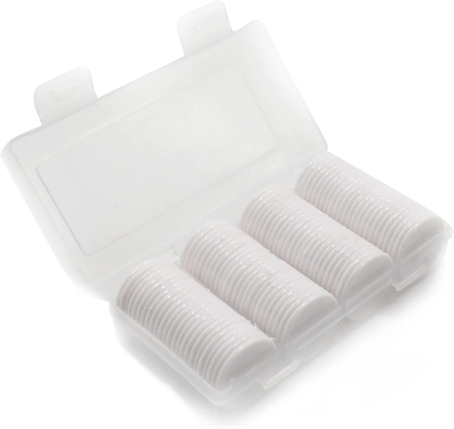 Set of 100 Opaque Plastic Learning Counters Mini Poker Chips Game Tokens with Storage Box (White, 1 Inch)
