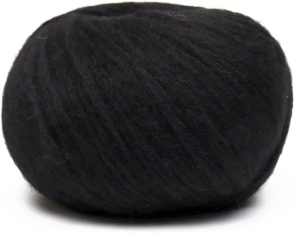 Pullu - Baby Alpaca Merino Wool Yarn Set of 3 Skeins (150 Grams) Worsted Weight - Sourced Directly from Peru - Heavenly Soft and Perfect for Knitting and Crocheting (Black)