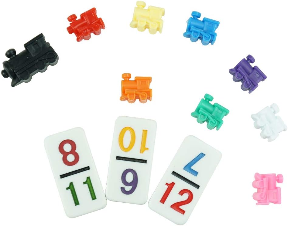 Mexican Train Dominoes Set - Double 12 Dominoes, 91 Tiles Game with Leather Box for Kids, Adults and Family