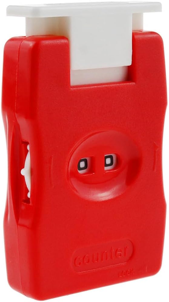 Xhziy Knitting Counter Mini Crochet Counter Knitted Manual Finger Counter Knitting Marking Tool (Red) 2pcs