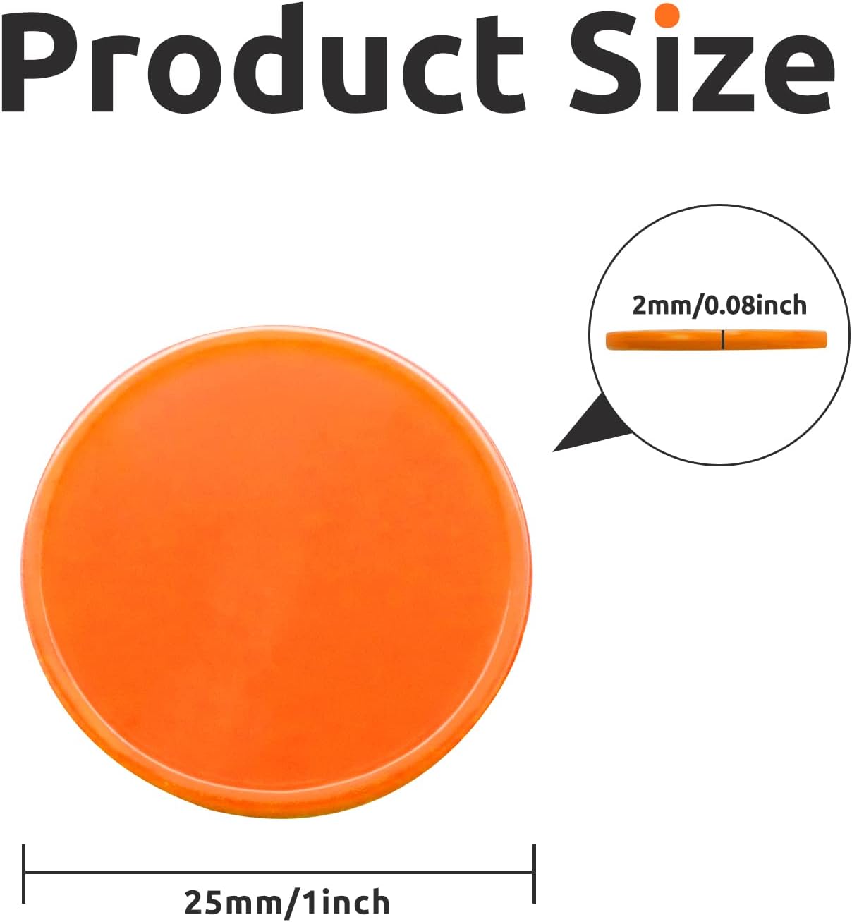 Set of 100 Opaque Plastic Learning Counters Mini Poker Chips Game Tokens with Storage Box (Orange, 1 Inch)