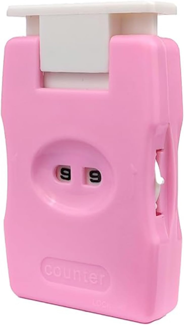 RUIAN Knitting Counter Stitch Needle Marking Tool Mini Crochet Stitch Counter Knitting Stitch Counter Plastic Knit Stitch Counter (2Pcs,Pink)