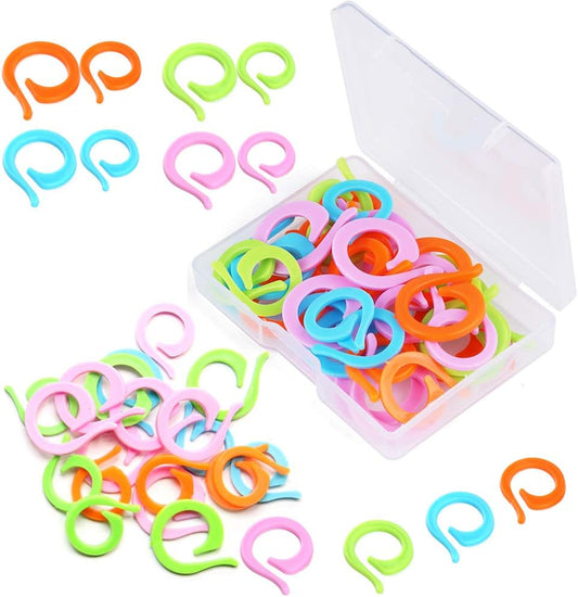 Lokunn 40Pcs Stitch Markers for Crocheting, Crochet Stitch Markers Ring, Multicolor Knitting Stitch Markers for Knitting and Crocheting, Small and Large Locking Markers