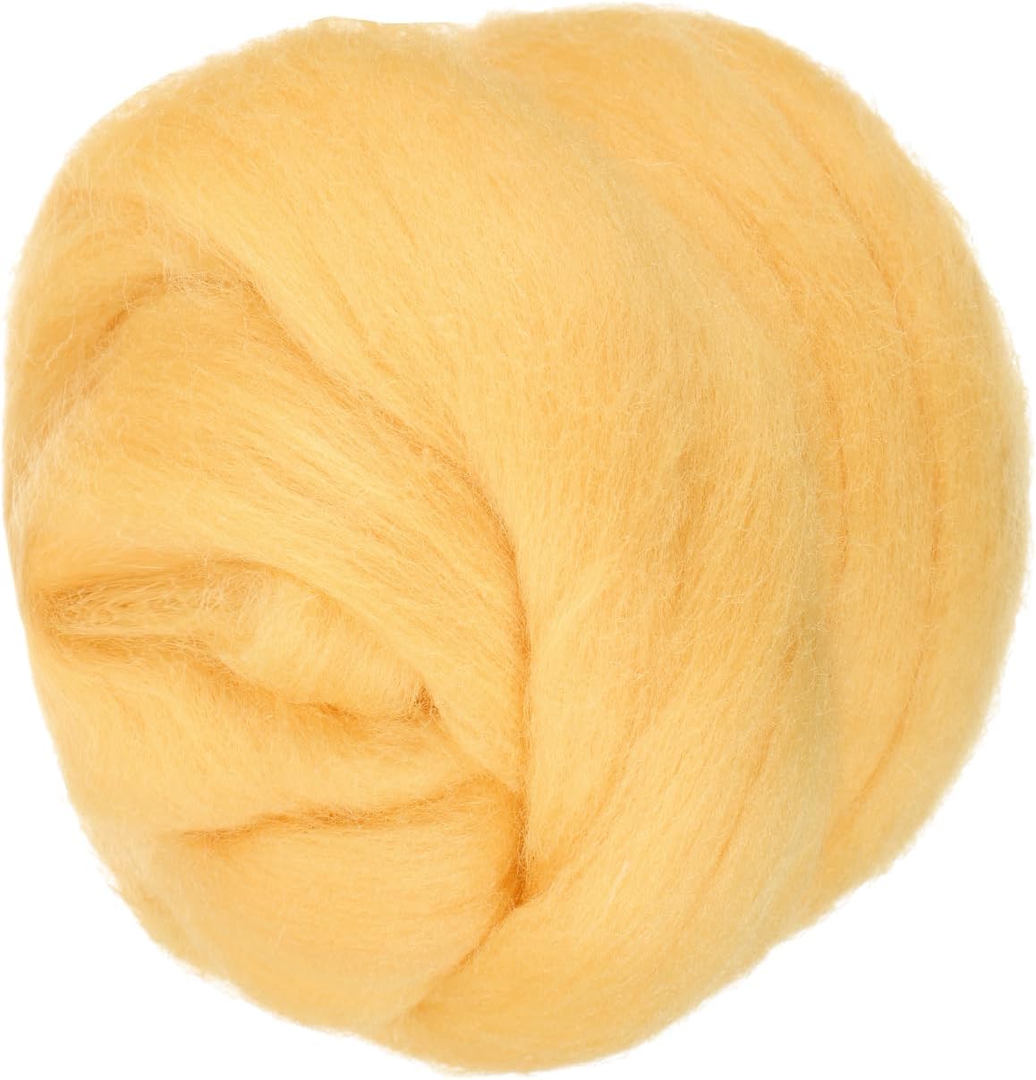 PATIKIL Wool Roving Yarn, 250G/8.8OZ Felting Wool Pure Roving Yarn, Yellow