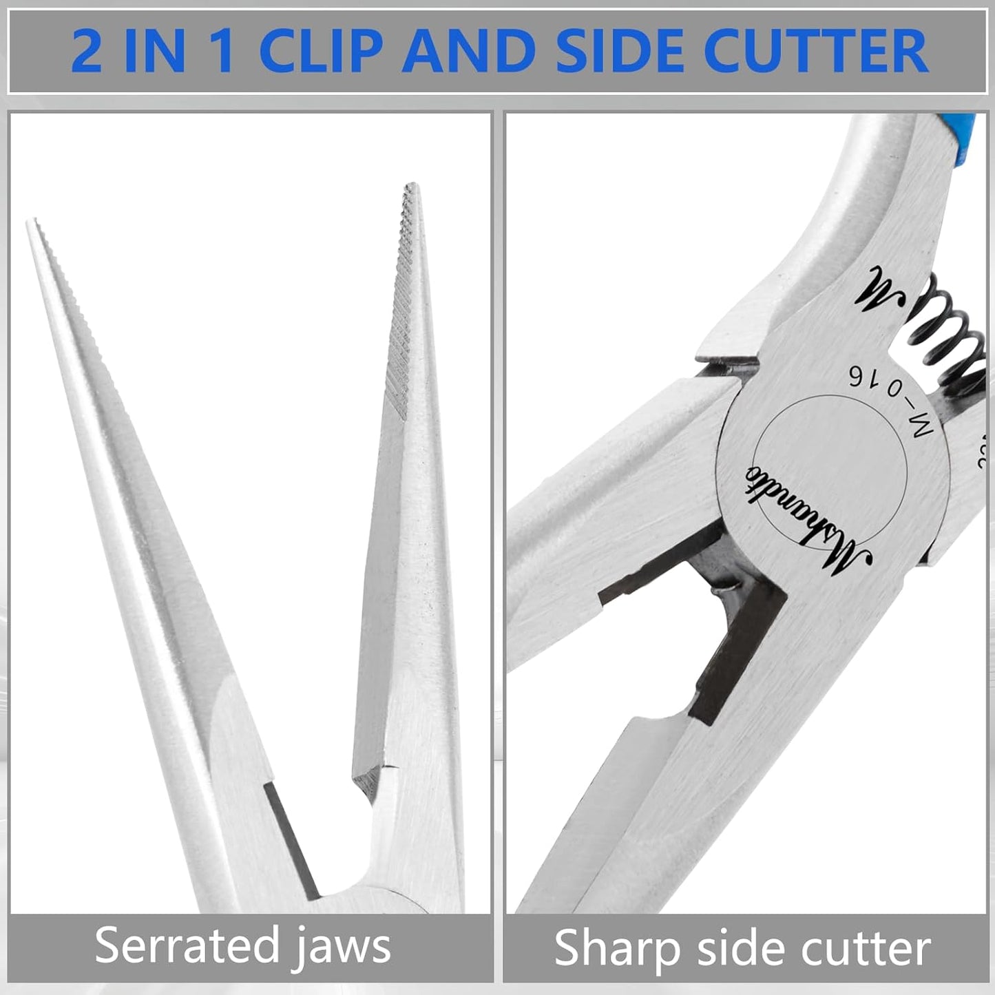 Needle Nose Pliers Set, 3 Pack 6.5"Long Nose Pliers for Wire Bending, High Carbon Steel Nose Plier, Serrated Jaw Pliers for Jewelry Making, Electronics Repair, Object Grasping, Craft Making