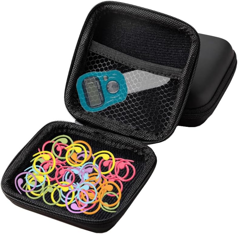 60PCS Metal Stitch Markers,Crochet Knitting Stitch Markers Yarn Row Stitch Counter with Case