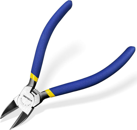 VCELINK Wire Cutter, 6-inch Side Cutter, CR-V Small Flush Cutter, Professional Small Wire Cutter with Spring-loaded for Artificial Flowers, Floral, Jewellery Making, and DIY Model Making