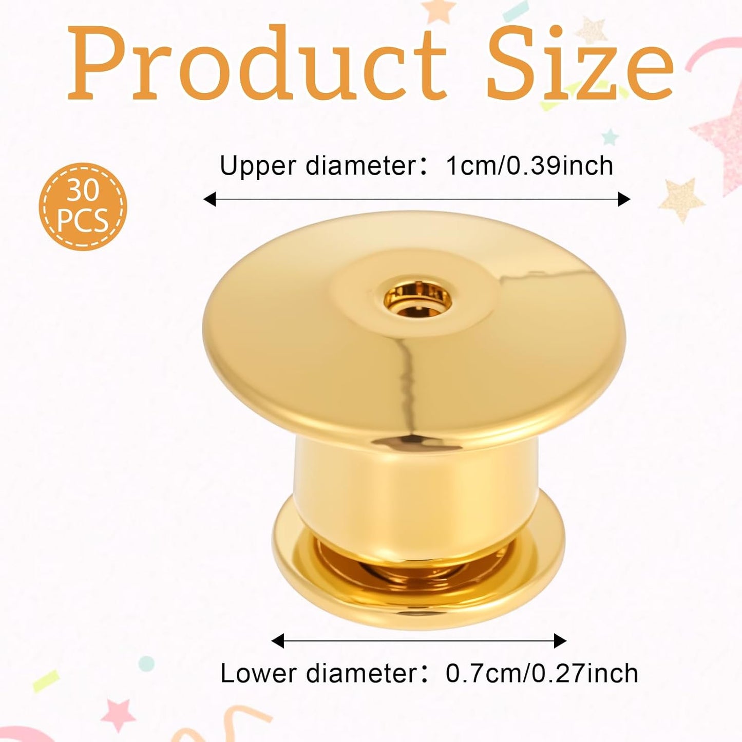 30 PCS Metal Locking Pin Backs for Enamel Pins, Pin Locks for Enamel Pins, Pin Backs Locking for Lapel Hat Badge