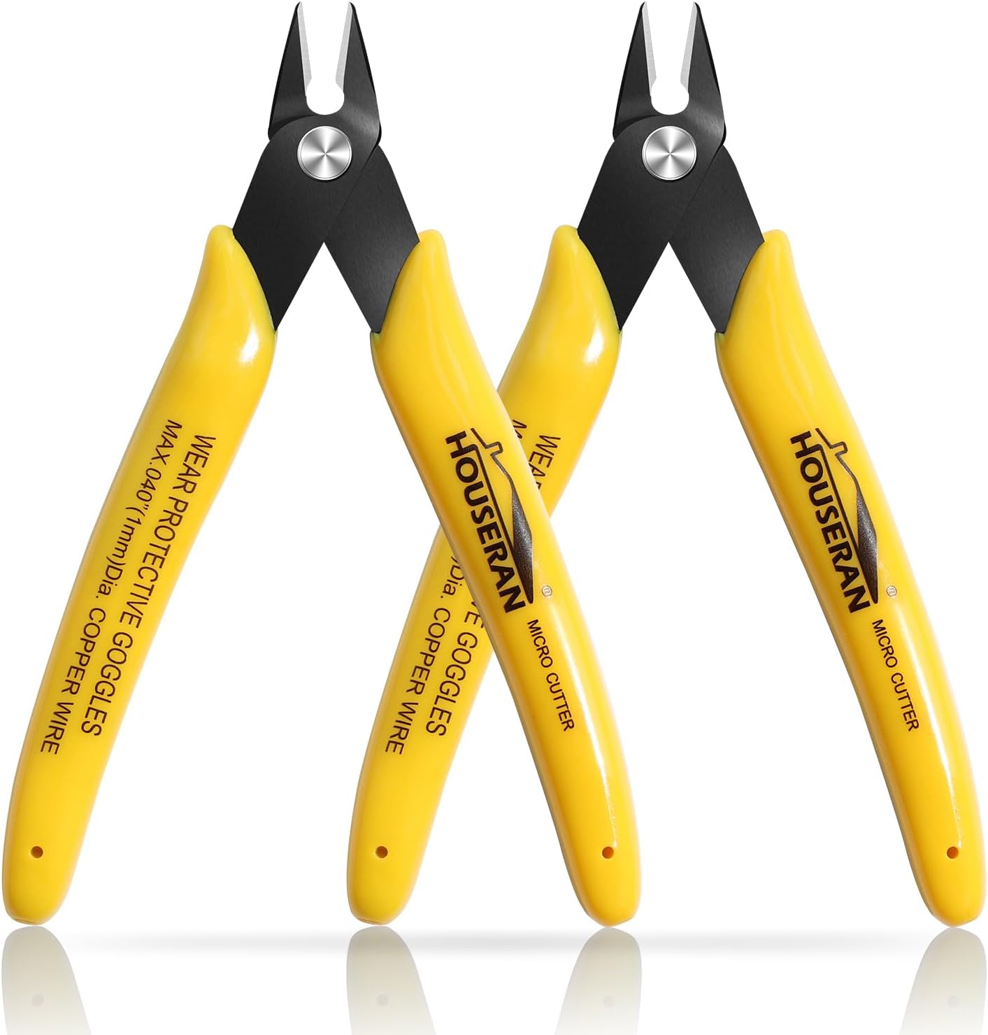 Flush Cutters, 2 Pack Side Cut Nippers, 5 Inch Micro Flush Cut Pliers with Spring, Mini Wire Cutters Model Nippers Flush Cutters for Jewelry Making, Plastic Models, Zip Ties, Electronics