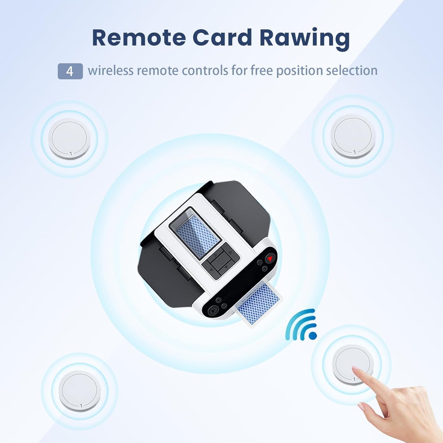 Automatic Card Shuffler and Dealer 2-in-1, 360°/180°Rotating Dealer with Wireless Remote Control, Supports 1-12 Players Poker Shuffler, Suitable for UNO, Poker, Phase 10, Skip-Bo, Blackjack