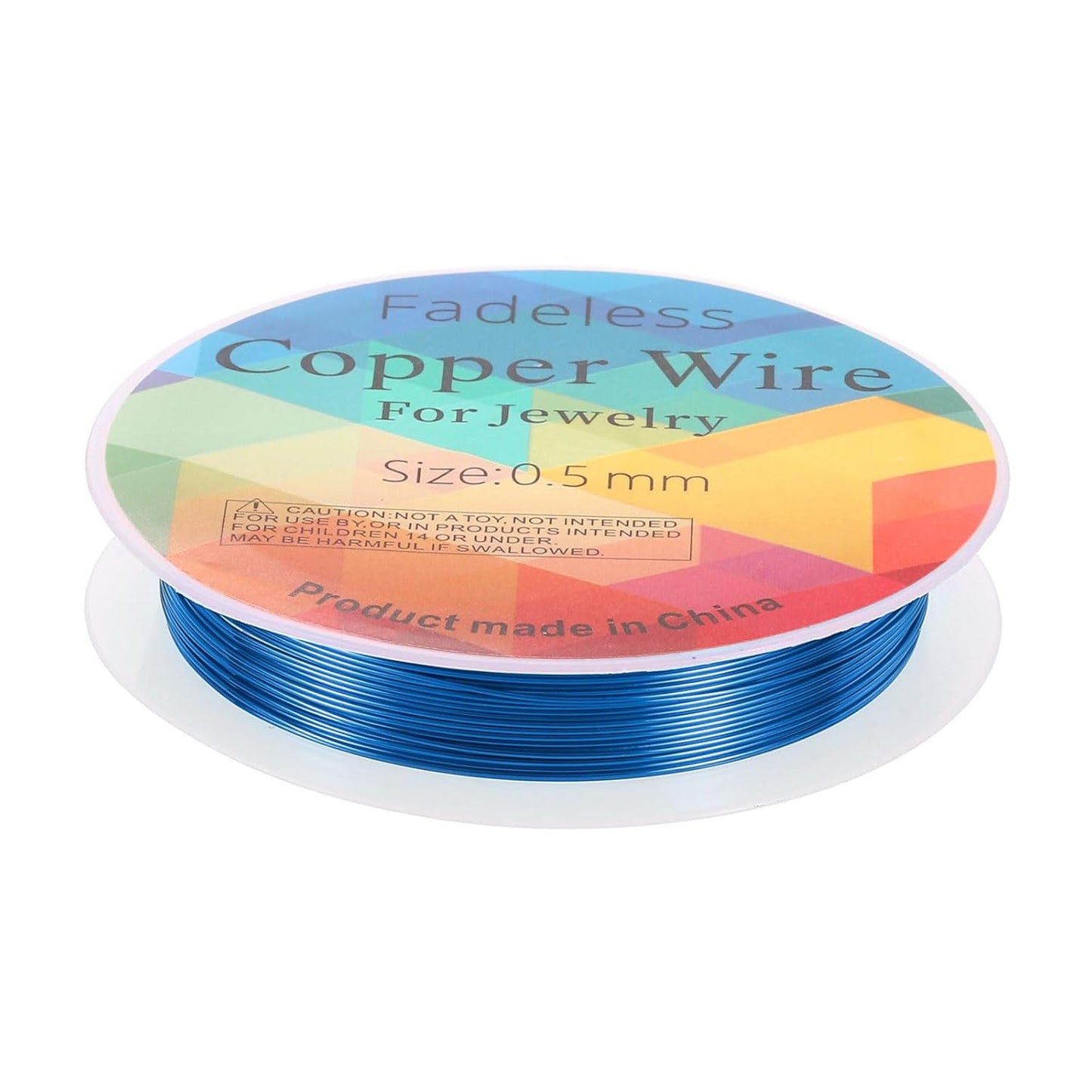 HARFINGTON 20ft Jewelry Wire, 24 Gauge (0.5mm) Brass Craft Soft Metal Tarnish Resistant Copper Beading Wire for Jewelry Making Supplies Crafting, Blue