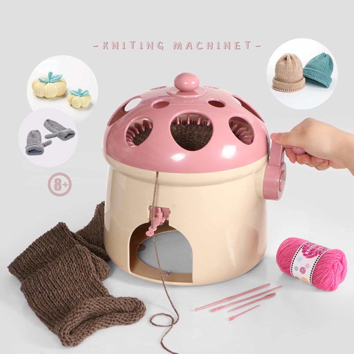 SENTRO Knitting Machines, 32 Needles Knitting Loom Smart Knitting Board Rotating Double Weaving Machine Kit for Kids and Adults Pink