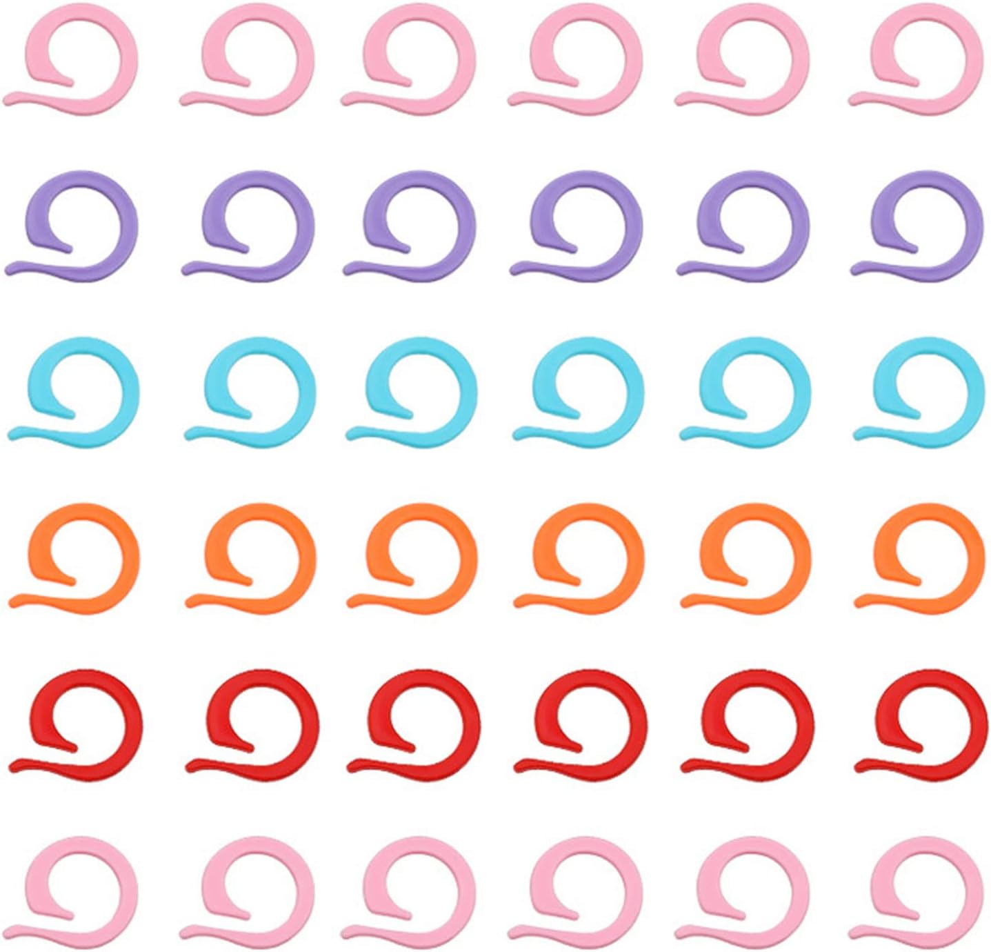 Hilsayum 120pcs Knitting Stitch Rings Plastic Stitch Markers with Transparent Storage Box Multicolor Crochet Locking Ring for DIY Sewing (Multicolor)