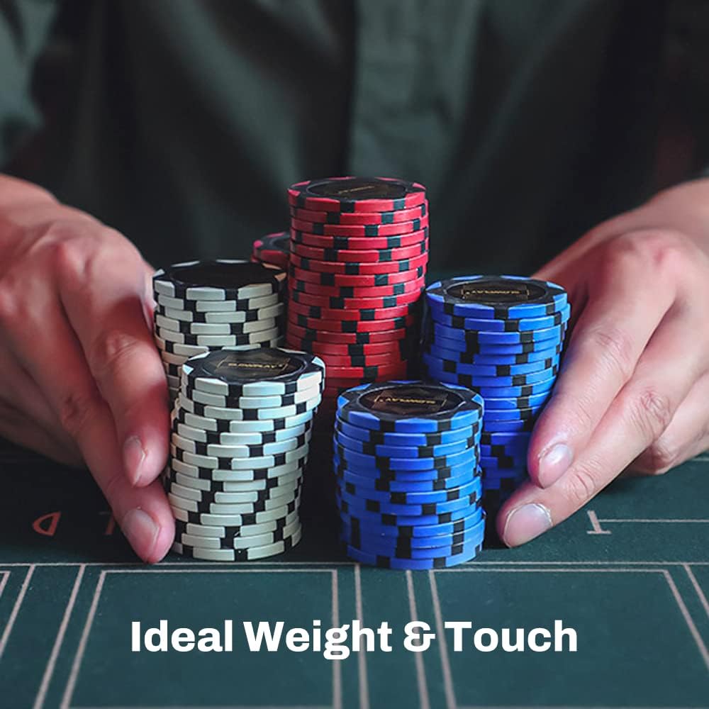 SLOWPLAY Nash Clay Poker Chips, 14 Grams Heavyweight Clay Composite, 40mm Large Chips in Bulk, Pack of 50 in Purple Without Denomination