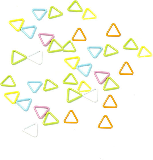 Hilsayum 30PCS Mini Metal Stitch Markers Triangle-Shaped Stitch Markers Multicolor Crochet Markers for Sewing Weaving