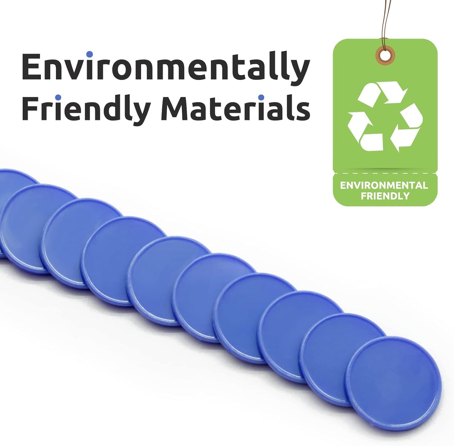 Set of 100 Opaque Plastic Learning Counters Mini Poker Chips Game Tokens with Storage Box (RoyalBlue, 1.26 Inch)