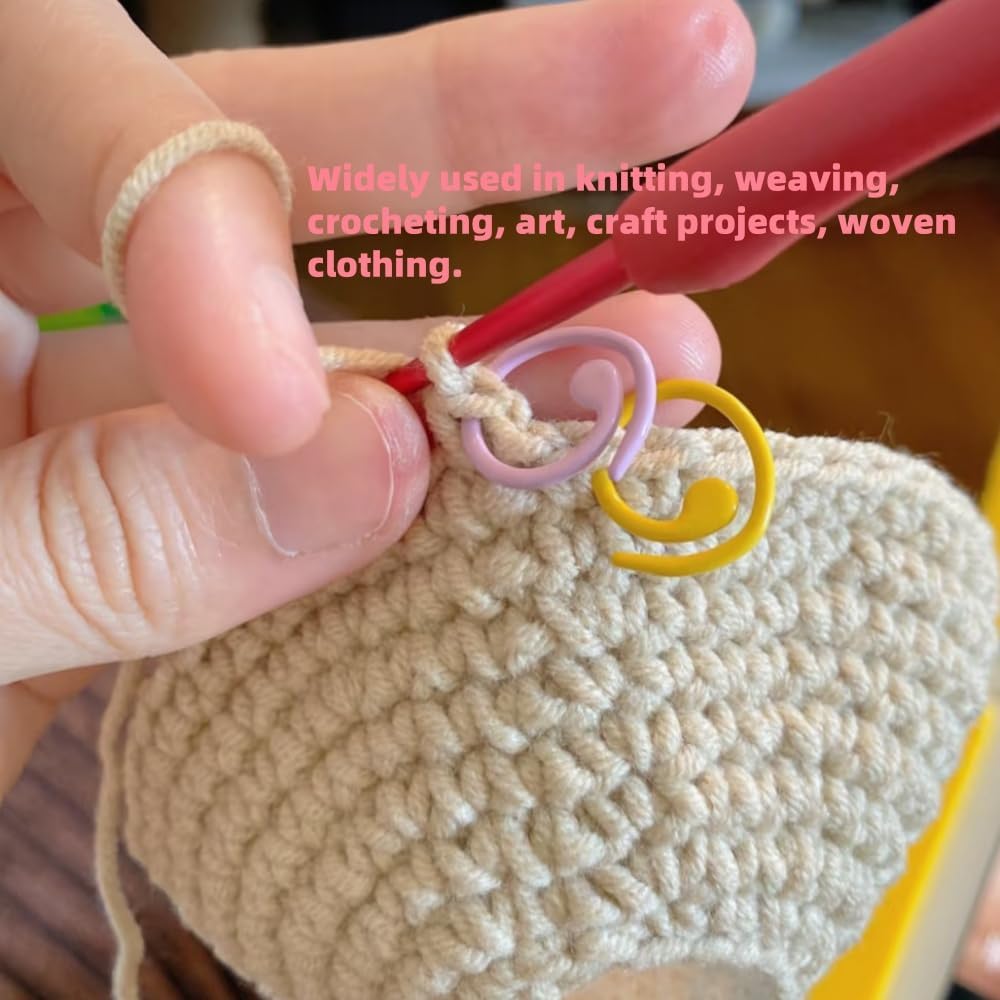 Hilsayum Multicolor Stitch Markers Knitting Stitch Rings Mini Size Crochet Markers Knitting Tool for Sewing Weaving