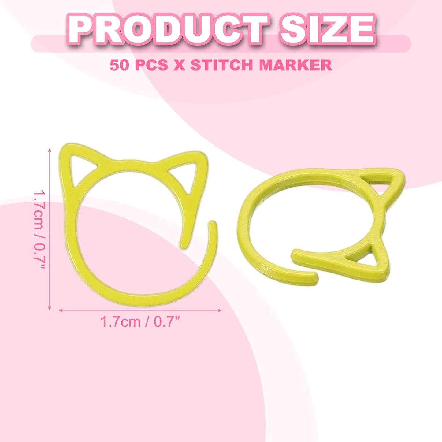 uxcell 50pcs Stitch Markers, Spiral Stitch Markers Crochet Needle Clip Counter Knit Ring Crochet Locking Sewing Accessories for DIY Handcraft Knitting and Crocheting, Fluorescent Yellow