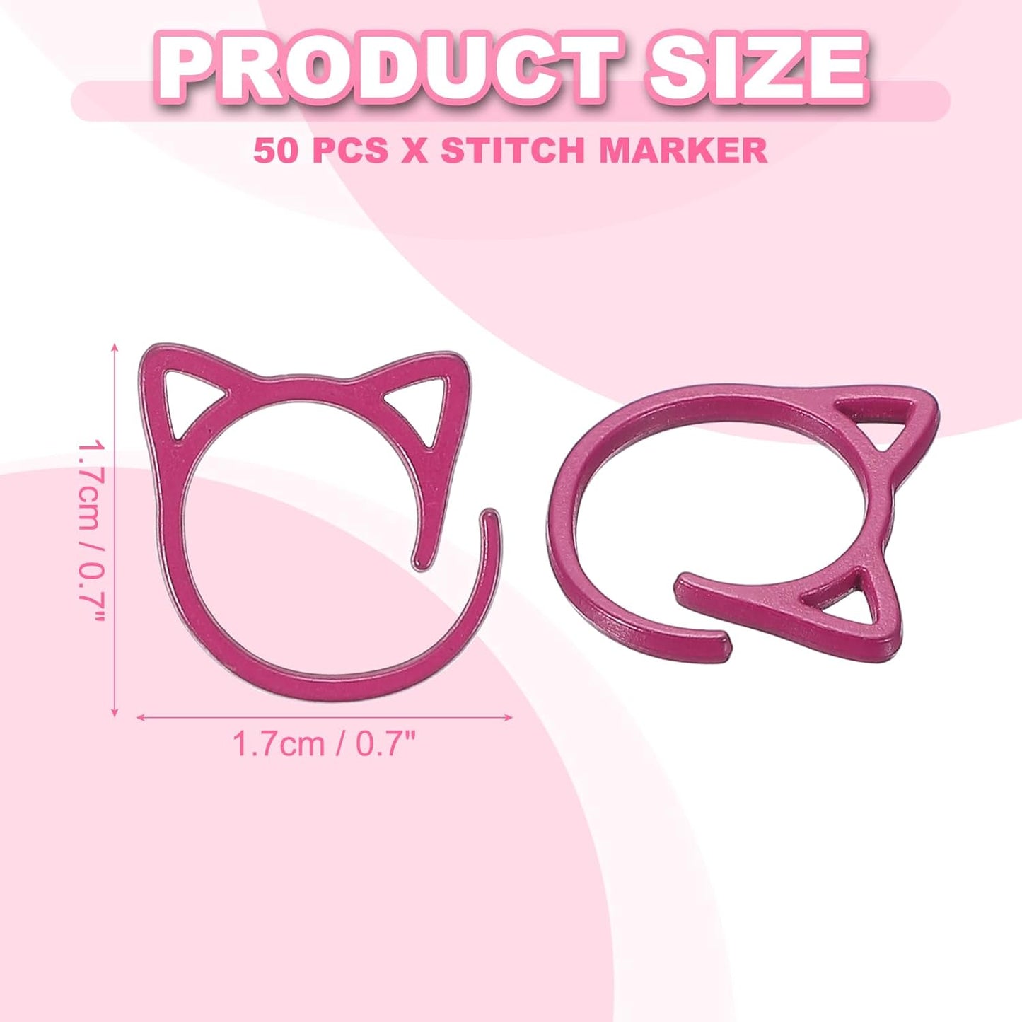 uxcell 50pcs Stitch Markers, Spiral Stitch Markers Crochet Needle Clip Counter Knit Ring Crochet Locking Sewing Accessories for DIY Handcraft Knitting and Crocheting, Red