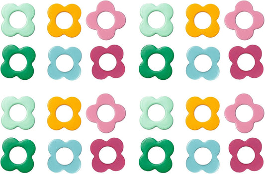 Multicolor Flower Shape Metal Stitch Markers Ring Mini Crochet Markers Knitting Markers for Weaving,Knitting