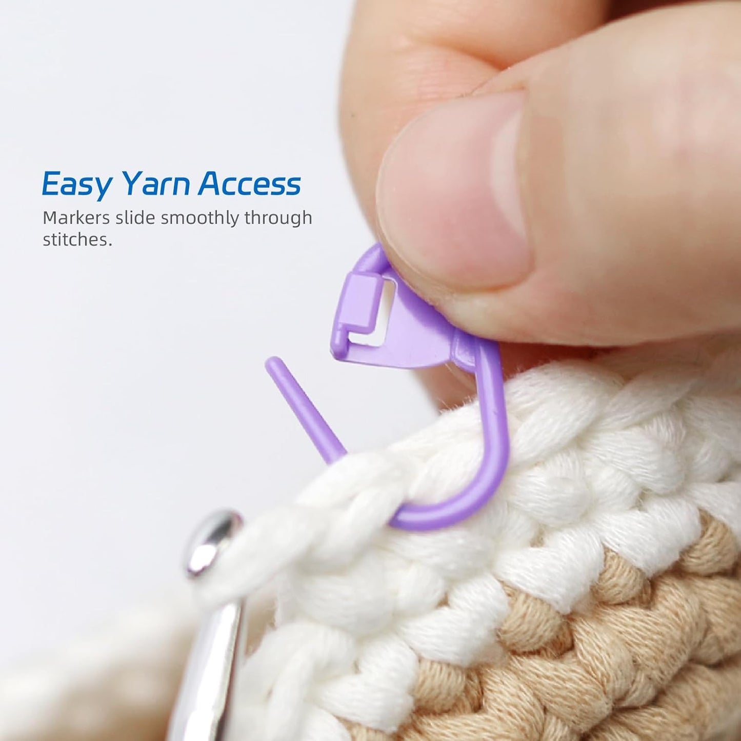 200PCS Crochet Stitch Markers with 12 Needles by Flickzo – Locking Stitch Markers with Clear Case, Colorful Plastic Safety Pins for Knitting & Crochet Accessories Supplies