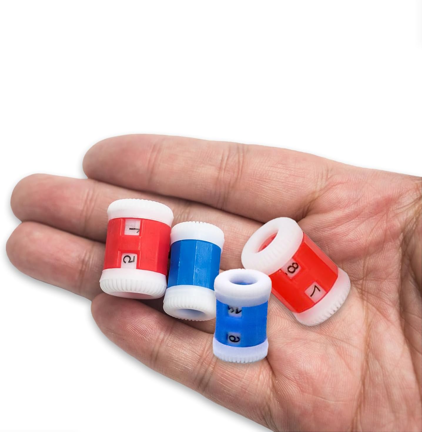 Booge 10 Pcs 2 Sizes Plastic Knit Counter Knitting Crochet Stitch Marker Row Counter for Recording The Number of Weaving Rows - 5 Large and 5 Small