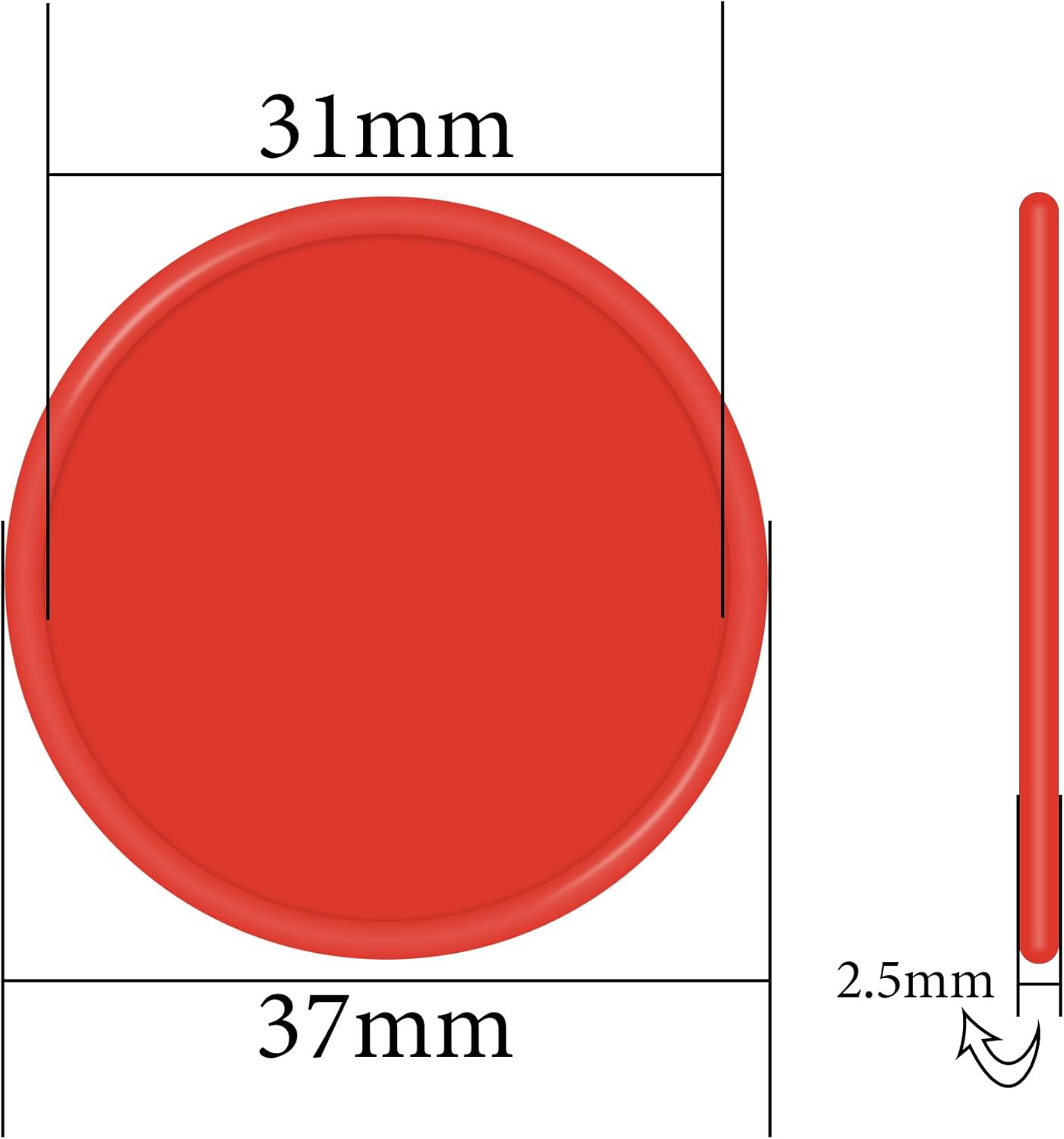 500 Personalized Plastic Chips, Custom Poker Chip, Print Your Logo Image or Text, Good for Golf Ball Markers, Challenge Coins, Business Cards, Drink Tokens