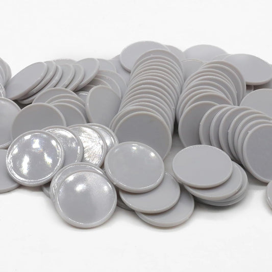 Set of 100 Opaque Plastic Learning Counters Mini Poker Chips Game Tokens with Storage Box (LightGray, 1.58 Inch)