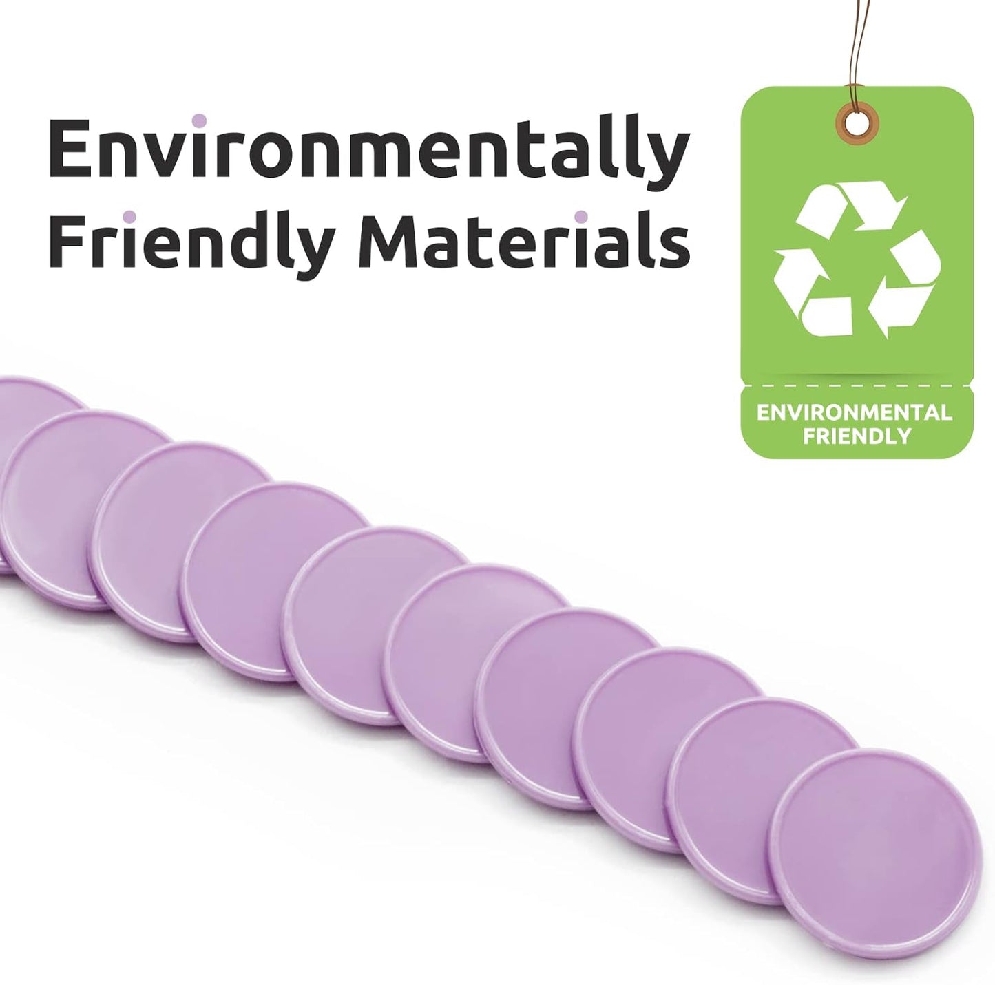 Set of 100 Opaque Plastic Learning Counters Mini Poker Chips Game Tokens with Storage Box (Thistle, 1.26 Inch)