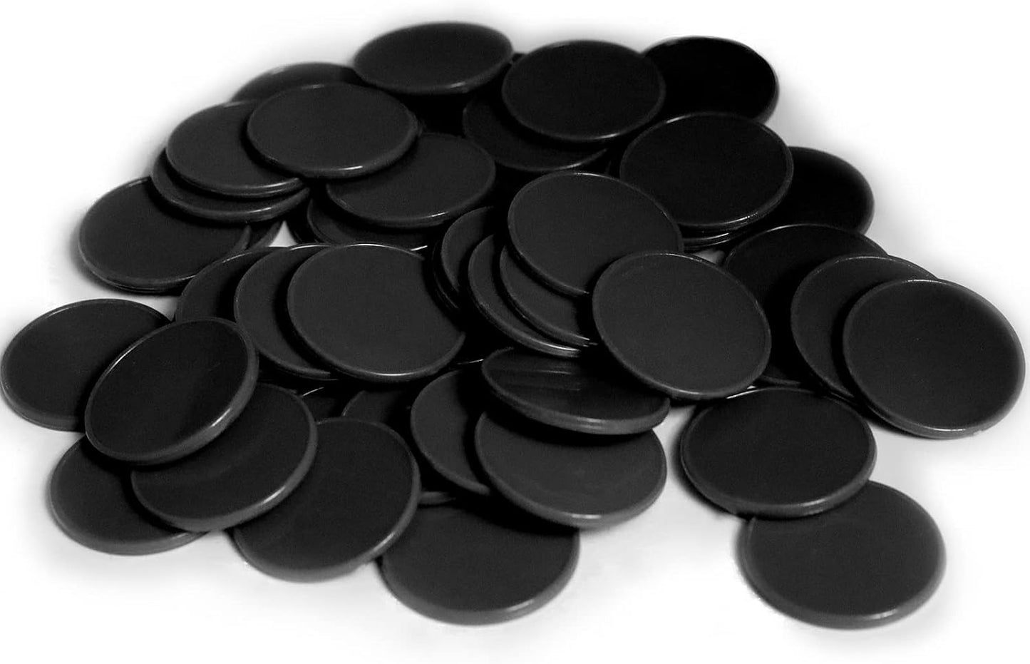 Set of 100 1 Inch Opaque Plastic Learning Counters Mini Poker Chips Game Tokens with Storage Box (1 Inch, Black)