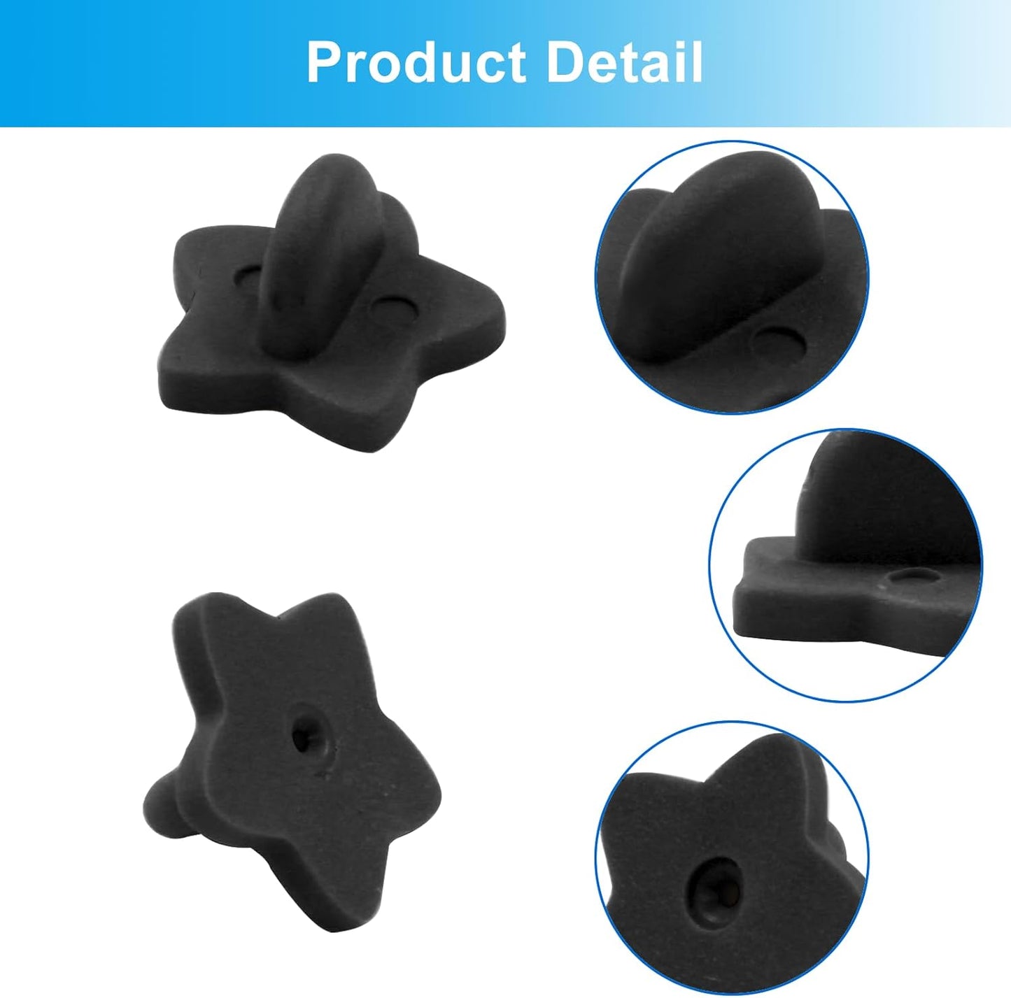 100 Pack Star Shape Rubber Pin Backs, Lapel Pin Backing Locking Pin Keepers, Brooch Holder for Uniform Badge Hat Tie（Black）