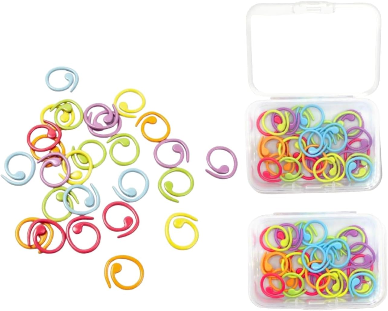 Hilsayum Multicolor Stitch Markers Knitting Stitch Rings Mini Size Crochet Markers Knitting Tool for Sewing Weaving