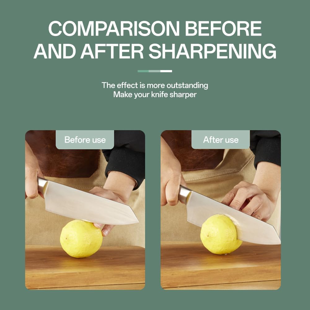 YKLP Knife Sharpening Stone,Whetstone Set Kitchen Knife Sharpener Stone 2 Side 400/1000 Grit,Wet Stones for Sharpening Chisel Blades, Knives, Scissor Blades with Non-slip Rubber Base and Angle Guide