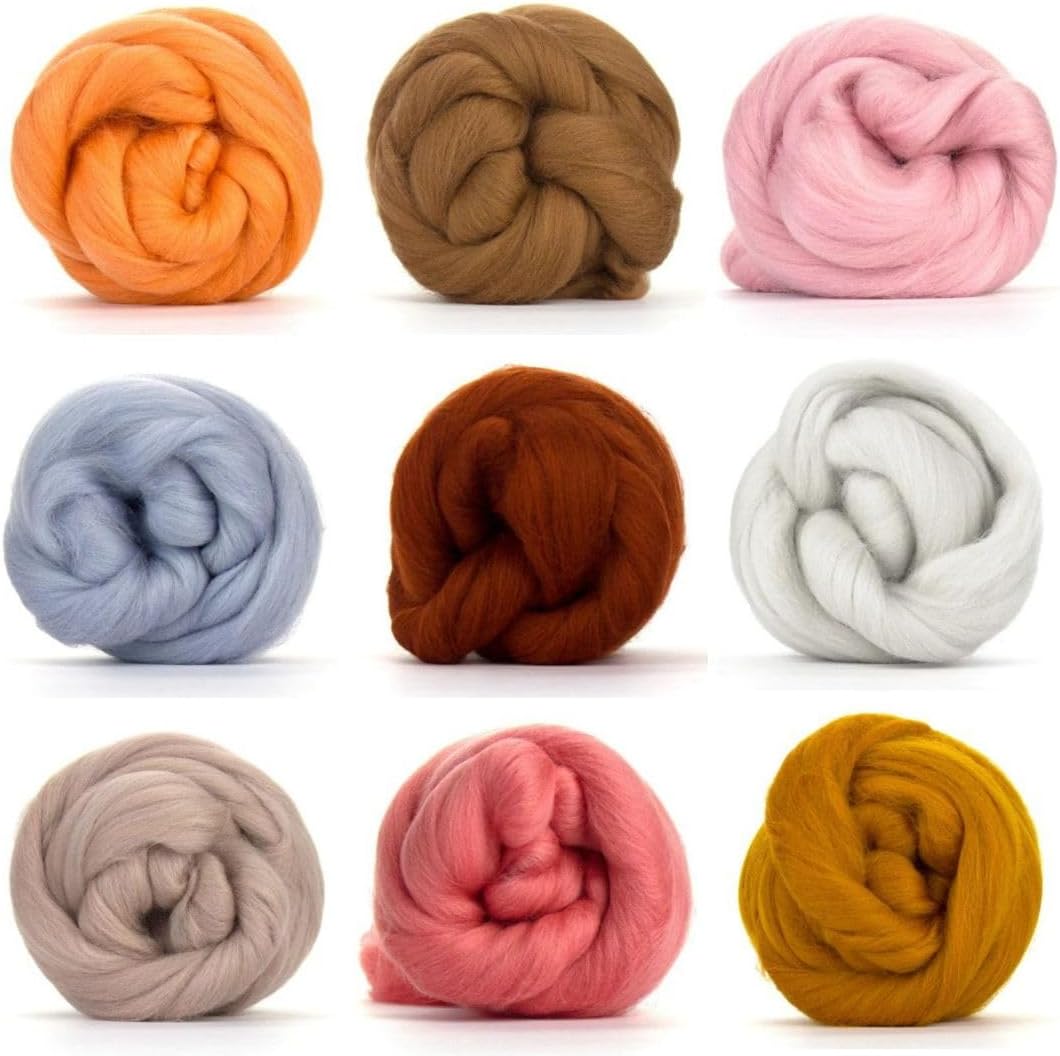 Revolution Fibers Merino Wool Combed Top | 1 lb Premium Wool Roving | 22 Micron, Best Merino Wool for Spinning, Tapestry, Needle Felting, Big Yarn Roving and Wall Hangings (Candy Floss Pink)