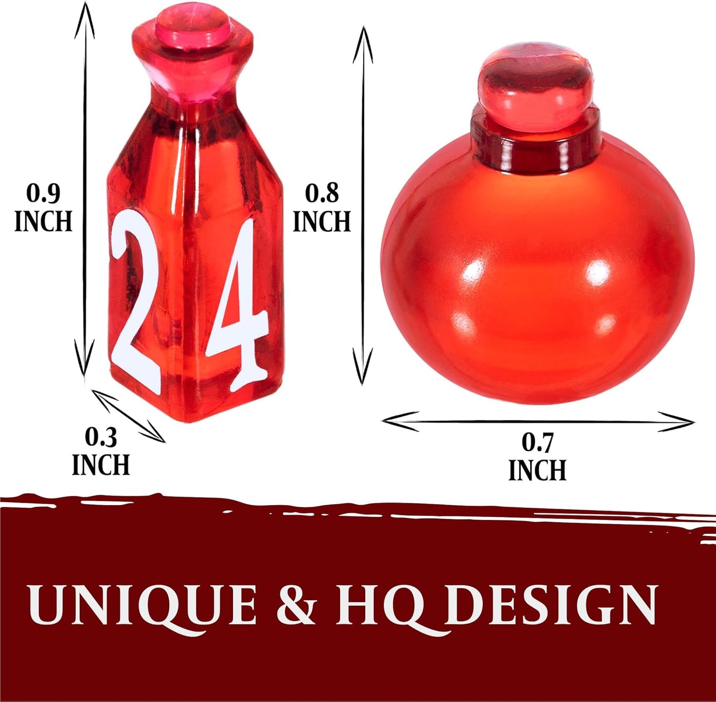 15 DND Healing Potion Tokens and Each Potion Level Has a Color Matching D4 Dice Set to Easily Track & Roll for Your D&D Potions - Dungeons and Dragons Role Playing Gift RPG Accessories Markers